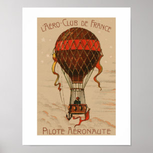 L'Aero Club de France Heißluftballon Poster