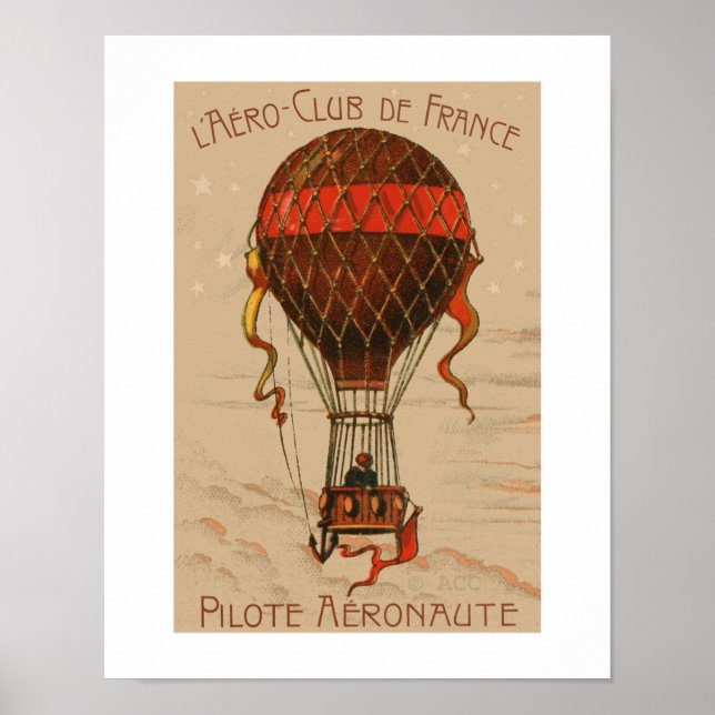 L'Aero Club de France Heißluftballon Poster (Vorne)