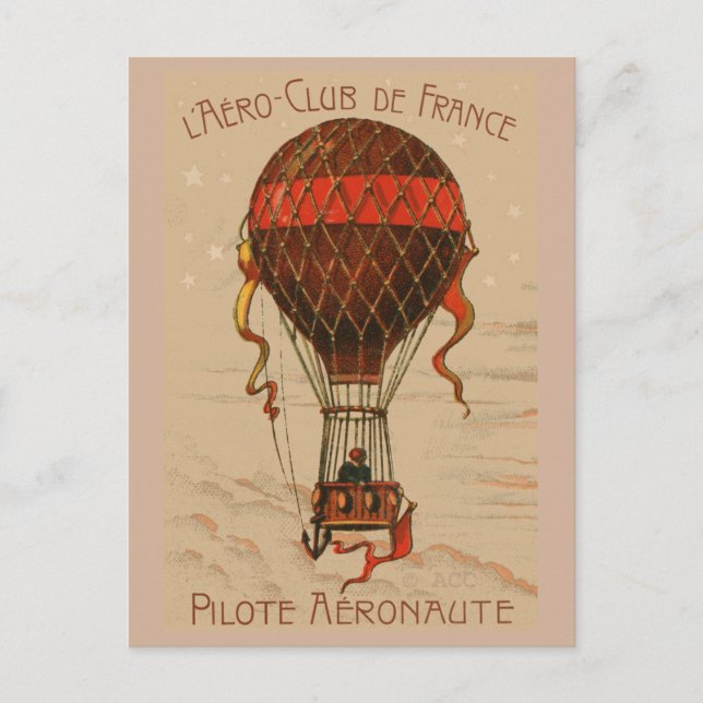 L'Aero Club de France Heißluftballon Postkarte (Vorderseite)