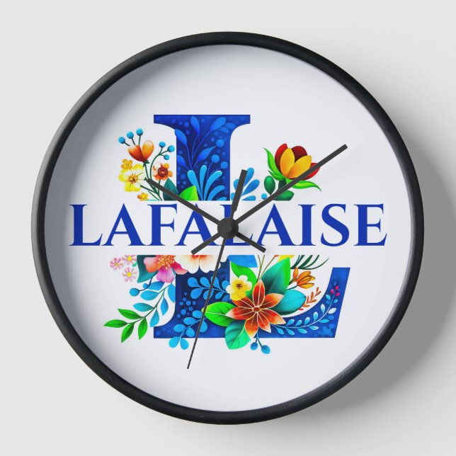 LAFALAISE 10" Schwarzer Holzrahmen. Uhr #290625 (Vorderseite)