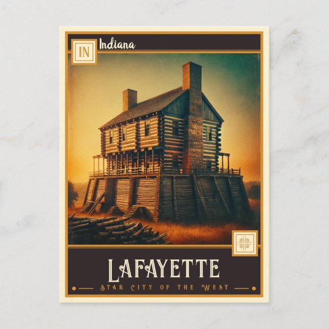 Lafayette, Indiana | VINTAG Postkarte (Vorderseite)