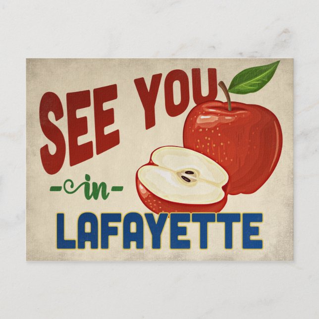 Lafayette Louisiana Apple - Vintage Travel Postkarte (Vorderseite)