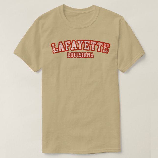 Lafayette Louisiana Athletic Text Sport Style  T-Shirt (Design vorne)