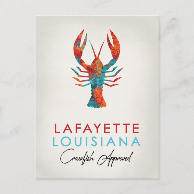 Lafayette Louisiana Crawfish Bright Postkarte (Vorderseite)