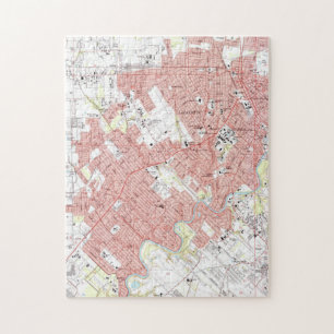 Lafayette Louisiana Map (1983) Puzzle