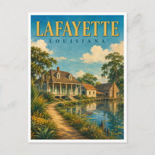 Lafayette Louisiana Vermilionville GeoSaga Postkarte