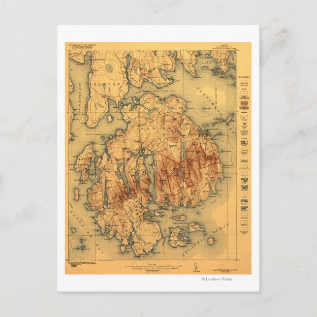 Lafayette NationalparkPanoramakarte Postkarte (Vorderseite)