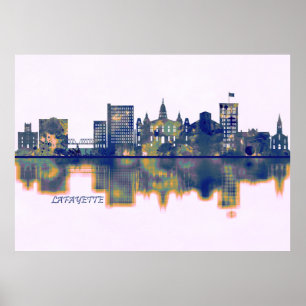 Lafayette Skyline Poster