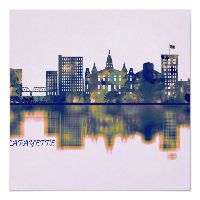 Lafayette Skyline Poster (Vorderseite)