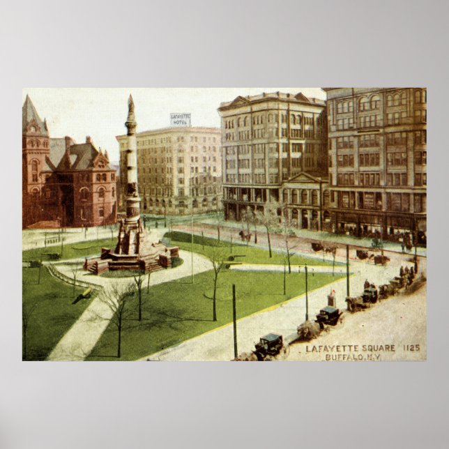 Lafayette Square Buffalo NY 1915 Vintag Poster (Vorne)