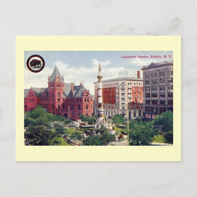 Lafayette Square, Buffalo Vintag Postkarte (Vorderseite)