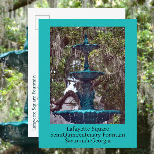 Lafayette Square Fountain Savannah GA Fotografisch Postkarte