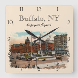 Lafayette Square Vintag Buffalo Custom Square Wal Quadratische Wanduhr