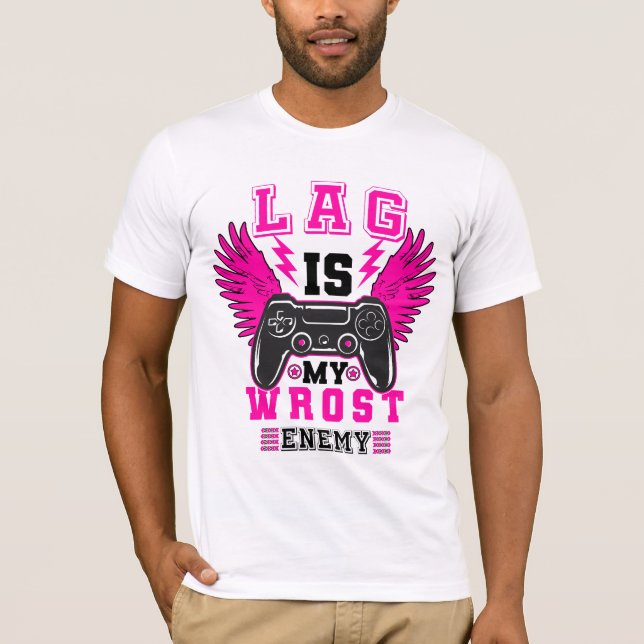 "Lag is my worst enemy" - Gamer graphic T-shirt (Vorderseite)