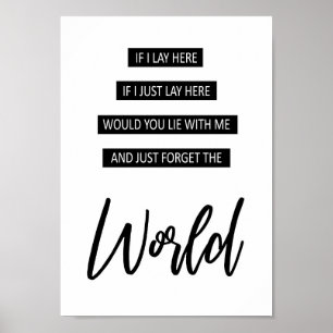 Lage hier vergessen die Welt, die Auto-Lied-Lyrik Poster