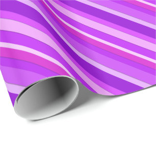 Lagen, feine Streifen - lila und orchid Geschenkpapier