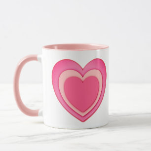 Lagen Papier Herz Korallenrosa und Pfirsichfarben Tasse