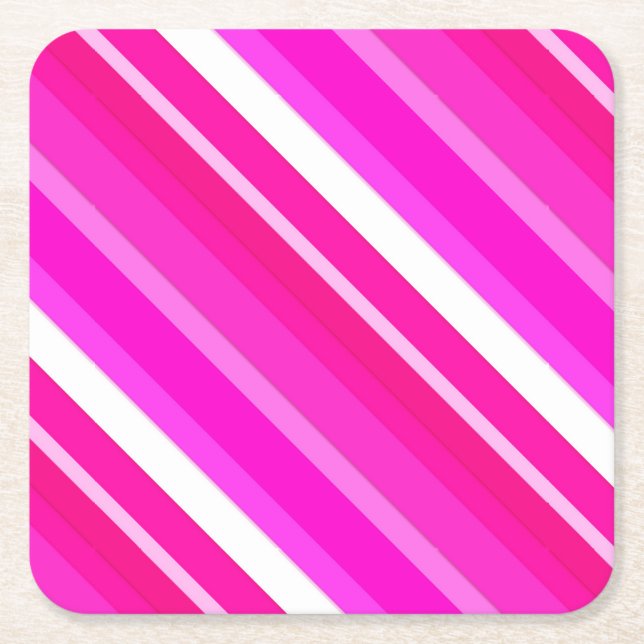Lagen-Süßwaren-Streifen - rosa und fuchsienfarben Rechteckiger Pappuntersetzer (Vorderseite)