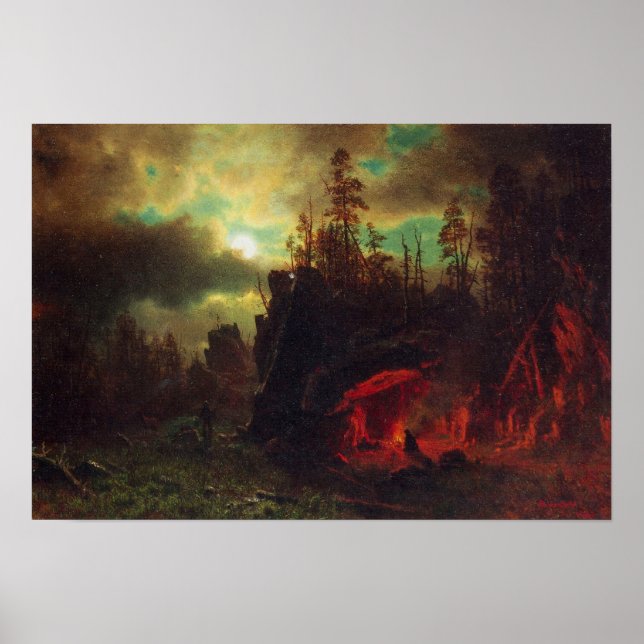 Lager Albert Bierstadt-Trapper Poster (Vorne)
