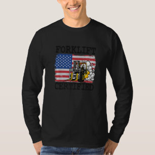 Lager Amerikanischer Flagge Gabelstaplerfahrer Gab T-Shirt