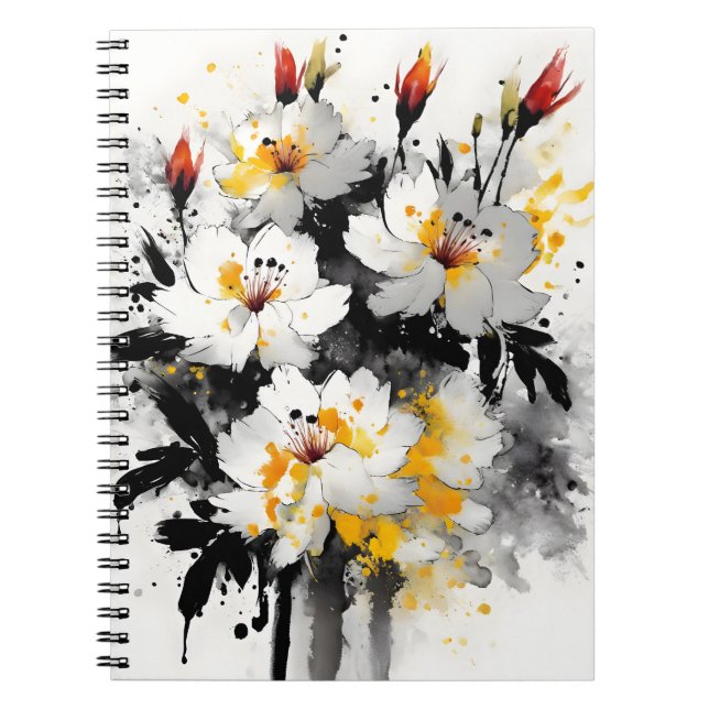 Lager - Aquarellblumen Notizblock (Vorderseite)