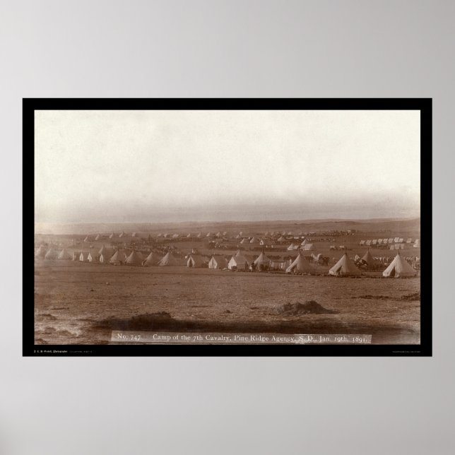 Lager der 7. Kavallerie in Pine Ridge SD 1891 Poster (Vorne)