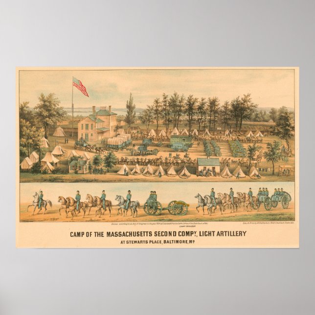 Lager der Massachusetts Zweite Firma 1861 Poster (Vorne)