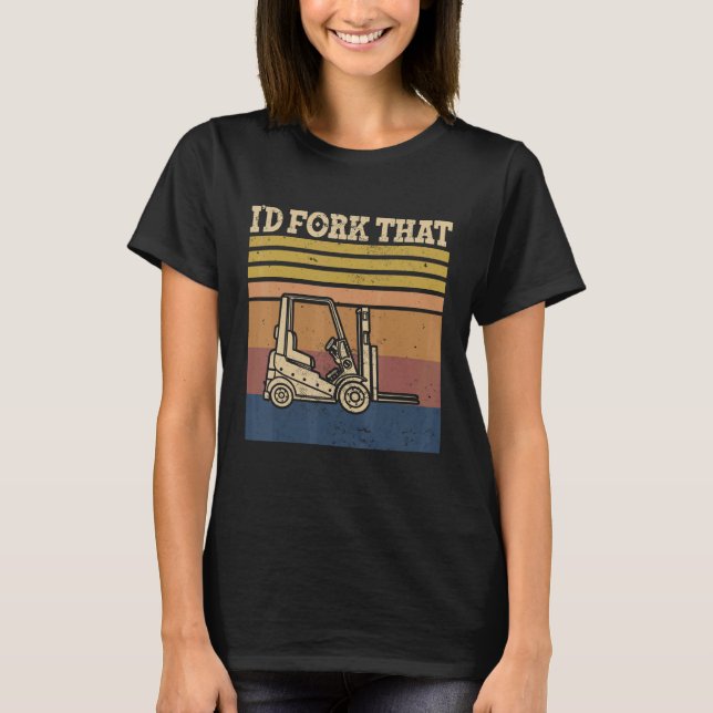 Lager Gabelstapler-Hubstaplergabel T-Shirt (Vorderseite)