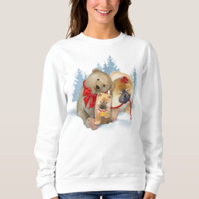 LAGER-GESCHENKE teddybear und Chow-Chowe Sweatshirt (Vorderseite)