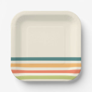 Lagerchaos Retro-Streifen Pappteller