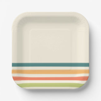 Lagerchaos Retro-Streifen Pappteller