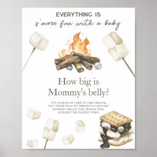 Lagerfeuer-Baby-Party - Wie dick ist Mamas Bauch Poster