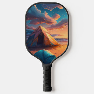 Lagerfeuer bei Sonnenaufgang Pickleball Schläger