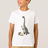 Lagerfeuer Brontosaurus und kleiner Drache Kinder