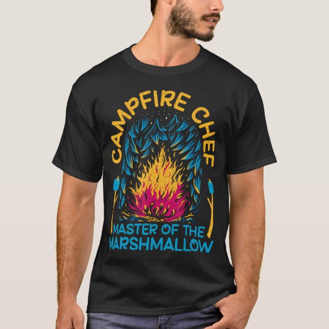Lagerfeuer-Chef Meister des Marshmallow-Wanderings T-Shirt (Vorderseite)