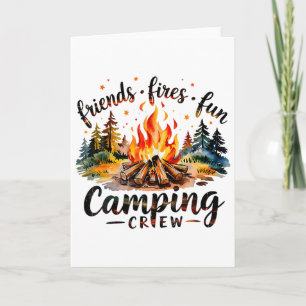 Lagerfeuer Freunde Spaß Camping Crew Sommercamp Karte