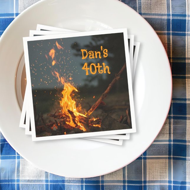 Lagerfeuer Funken Seine Geburtstagsfeier  Serviette (Von Creator hochgeladen)