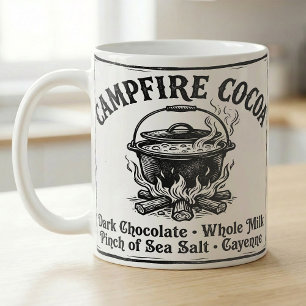 Lagerfeuer-Heiße-Schokolade-Rezept-vintage-Kunst Kaffeetasse