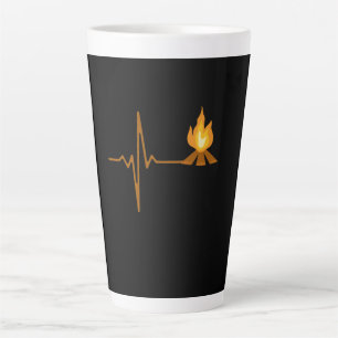 Lagerfeuer Herzschlag Camping Milchtasse