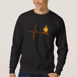 Lagerfeuer Herzschlag Camping Sweatshirt