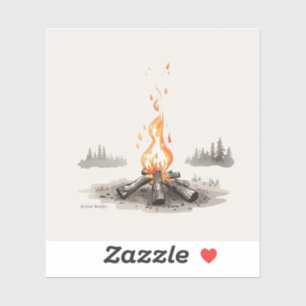 Lagerfeuer-inspirierte Malbilder Aufkleber