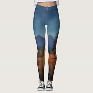 Lagerfeuer-Patriot Nachthimmel Rustikale amerikani Leggings