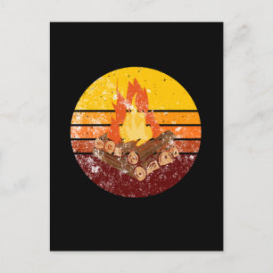 Lagerfeuer Retro Vintage Postkarte