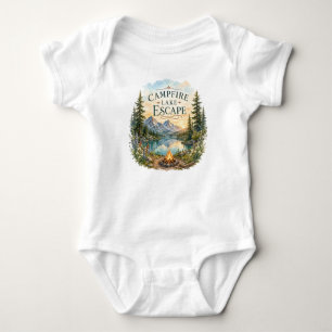 Lagerfeuer See Flucht Berg Wilderness Camping  Baby Strampler