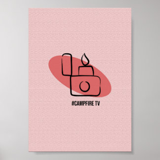 Lagerfeuer-TV-Anzünder - Minimalistisches Camping Poster