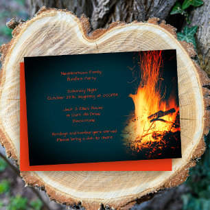 Lagerfeuer-Viertel-Geburtstagsfeier Einladung