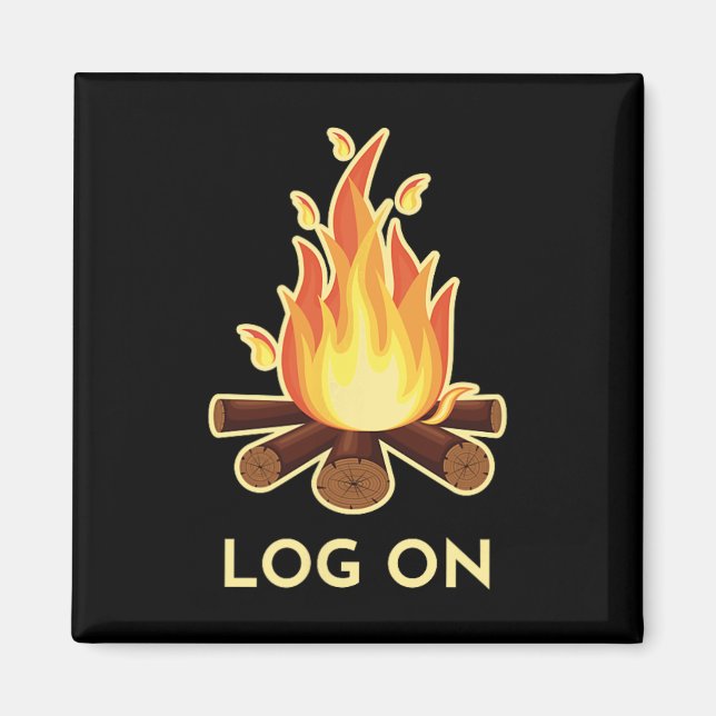 Lagerfeuer-Wortspiel  Magnet (Vorne)