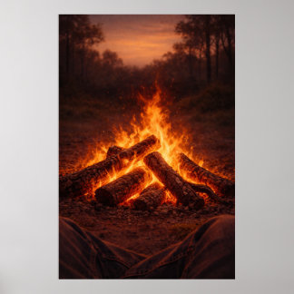 Lagerfeuergedanken | Kamin Wandkunst | Poster
