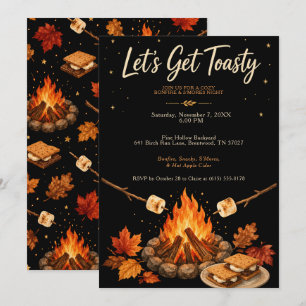 Lagerfeuerparty mit S’mores Einladung