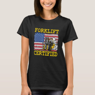 Lagerhaus Amerikanischer Flagge Gabelstaplerfahrer T-Shirt